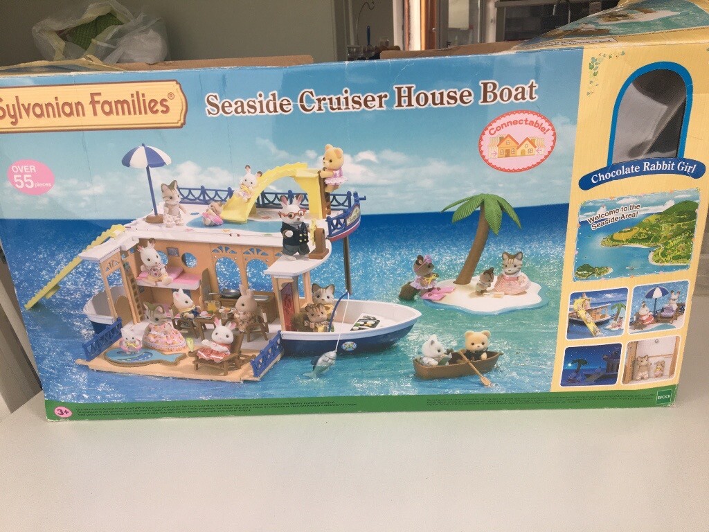 sylvanian families seaside cruiser houseboat value set